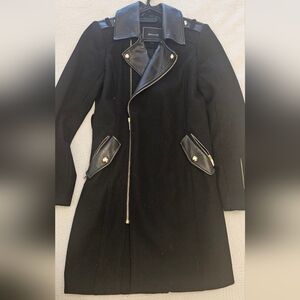 RW&CO Elegant Black Women's Coat With Gold Detail